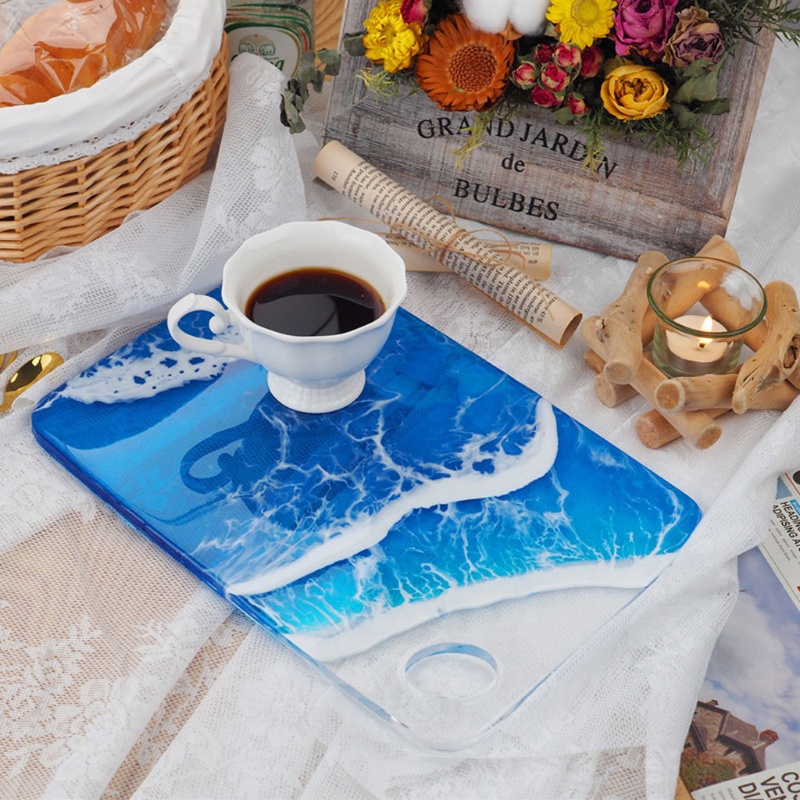 Khuôn Silicone Làm Khay Lót Ly Hình Tròn / Chữ Nhật Bằng Nhựa Resin Epoxy