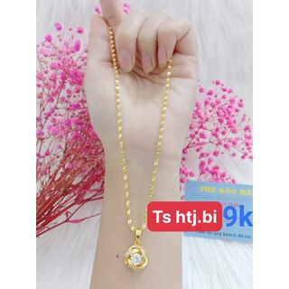 dây chuyền nữ mạ vàng mặt đá htj