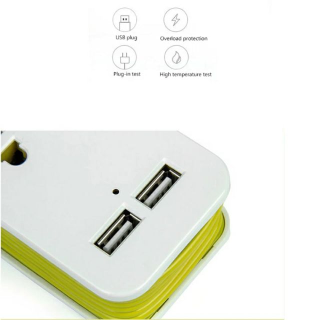 3IN1 Ổ CẮM DU LICH 2 SẠC USB 2A NỐI DÀI 1.2M TRAVEL CHARGING UNIVERSAL SOCKET