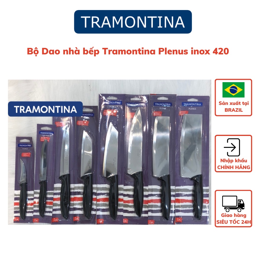 Bộ Dao Nhà Bếp Tramontina Plenus Inox 420 Bền Đẹp Hàng Chính Hãng Nhập Khẩu Brazil