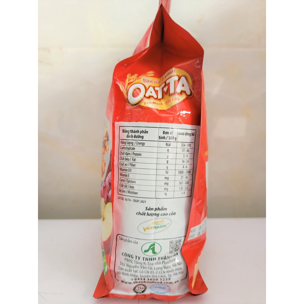 [GÓI LỚN 800g – MÀU ĐỎ] NGŨ CỐC YẾN MẠCH TRÁI CÂY [VN] OATTA Oats &amp; Fruits Cereals (halal)