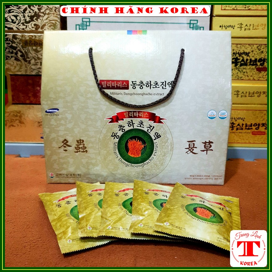 Nước đông trùng hạ thảo hàn quốc, xách 30 gói - Đông trùng Bio tăng đề kháng, bổ phổi, giảm stress - tranglinh