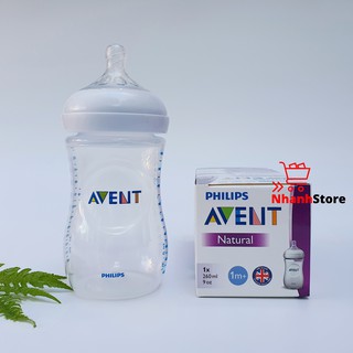 [Hộp đơn] Bình sữa Avent Nautural 260ml [Núm số 2, 1 tháng+]