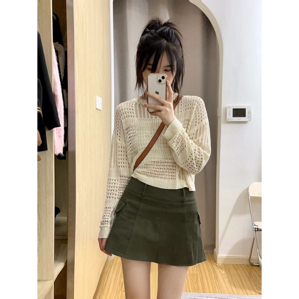 Áo chống nắng NZN tay dài cổ tròn thiết kế đục lỗ thời trang mùa hè hàng mới