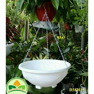 chậu nhựa treo trồng cây , chậu chảo treo dây xích