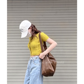 Áo len tơ crop QC