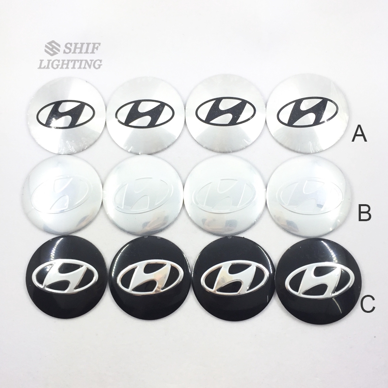 Set 4 ốp dán nắp trung tâm lốp bánh xe HYUNDAI
