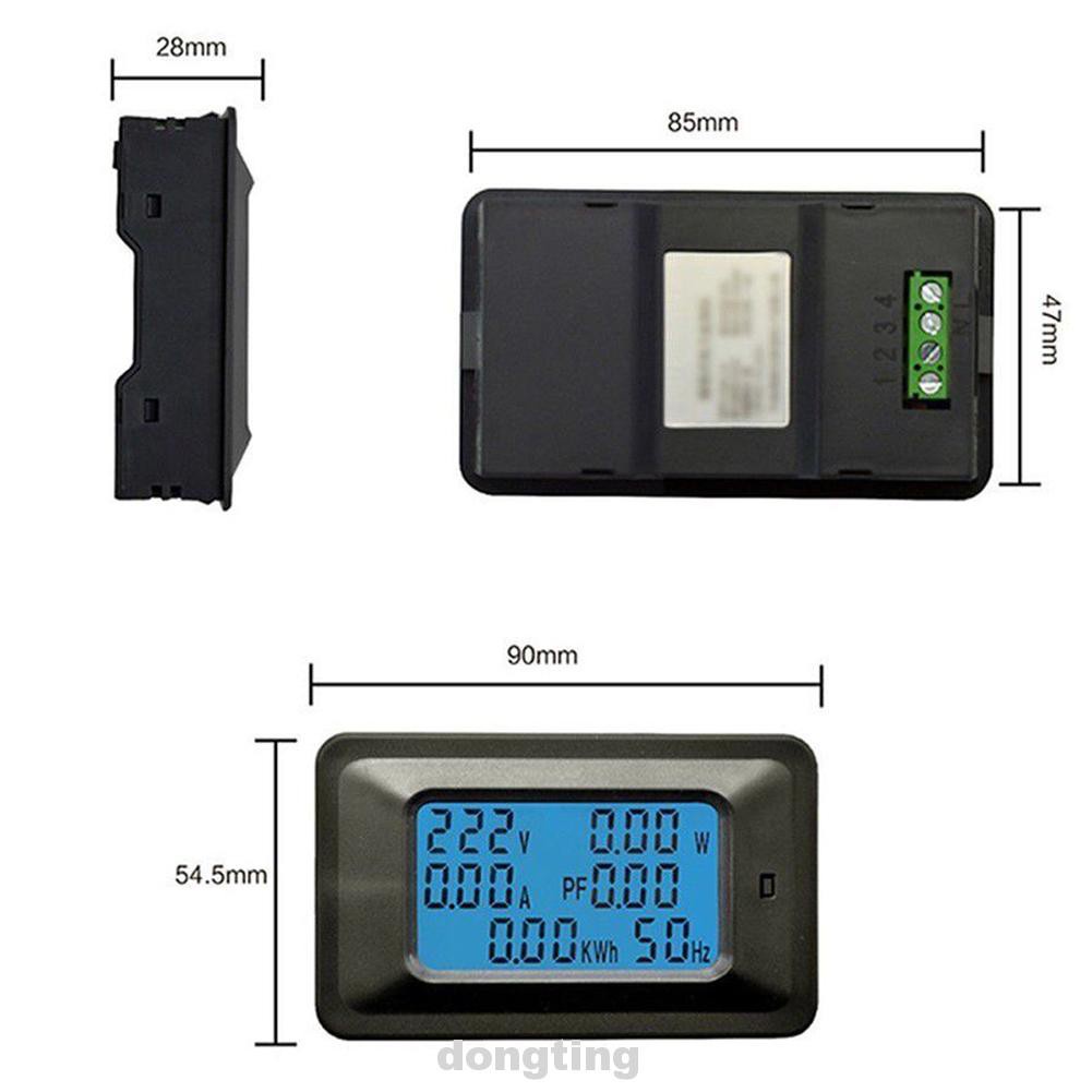 Ammeter Backlight Current Digital Panel Large-screen Multifunction Tester Tools Voltmeter Watt Meter Power Monitor