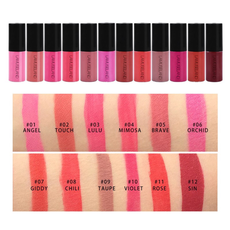 Waterproof Long-Lasting Matte Liquid Lipstick 12 Colors Nude Lip Gloss Velvet Red Lip Tint Makeup | BigBuy360 - bigbuy360.vn