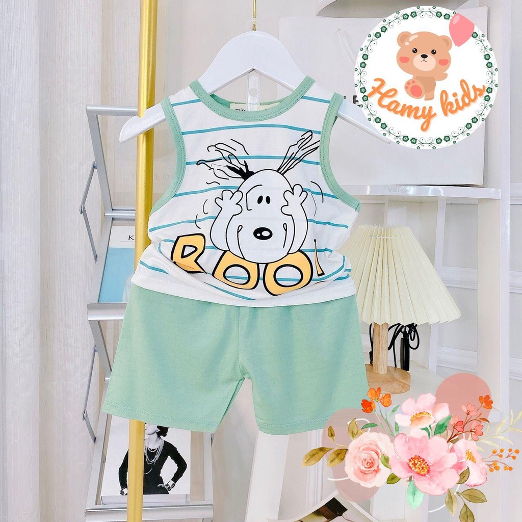 Đồ Bộ Ba Lỗ Minky Mom Chính Hãng Vải Thun Lạnh Cho Bé Trai Bé Gái Từ 0-5 Tuổi Dưới 20kg Hình Sư Tử Thỏ Hươu - Hamykids