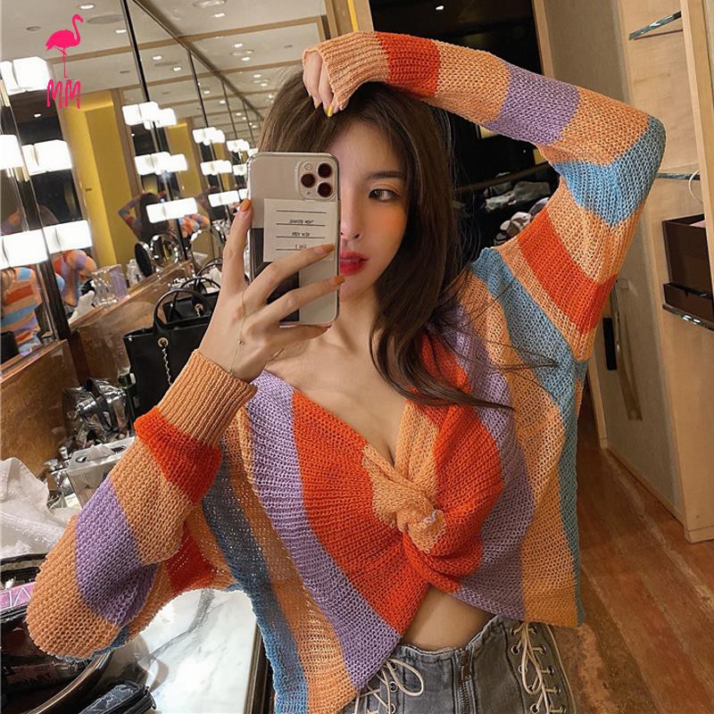 😘Áo Thun Nữ Cổ Chữ V Dây Đan Chéo Sau Lưng Phong Cách Mùa Thu Quyến Rũ