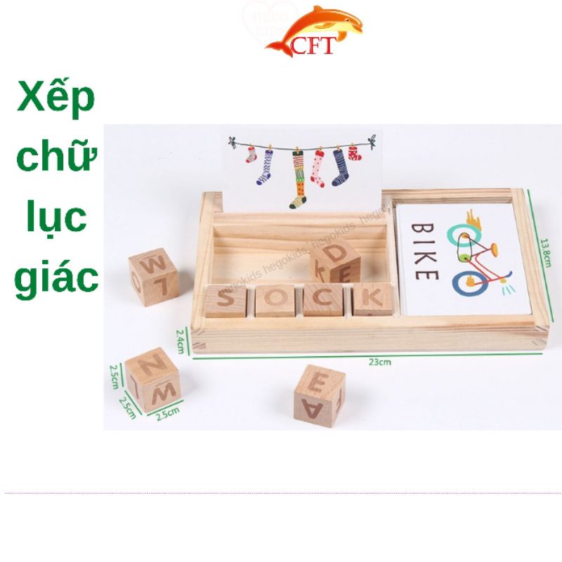 Bảng Chữ Cái Tiếng Anh  Cách Điệu Cho Bé Từ 2 Tuổi Gồm 8 Khối Gỗ Hình Lục Giác In Chữ Cái Cao Cấp Trên 6 mặt
