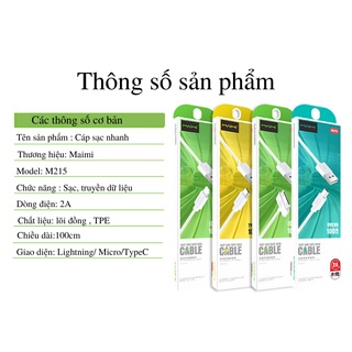 Cáp Sạc Nhanh Iphone Type C Micro Usb MAIMI - M215 ( Hàng Chính Hãng)