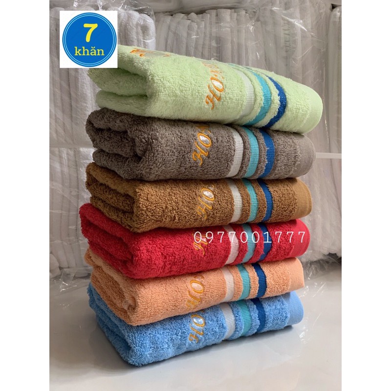 Khăn Mặt &amp; Khăn tắm 100% Cotton cao cấp KMH Mẫu Thêu Mới nhiều màu - Đủ size