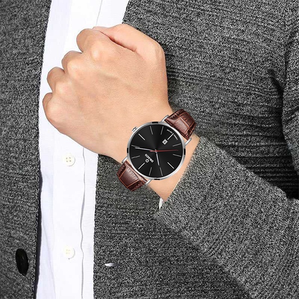 Đồng Hồ Nam Phong Cách DRACO D21-ST02 “Classic Boy” ĐEN DÂY DA NÂU