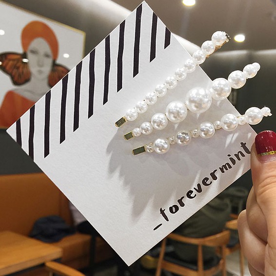 Cặp tóc Trendy gắn ngọc đơn giản thanh lịch [ PHỤ KIỆN TÓC ]_C142