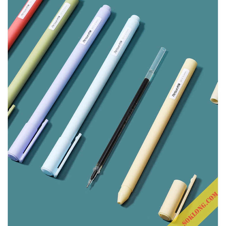 Bộ 5 bút gel màu Pastel Resun nét 0.5mm ghi chép tiện lợi B17