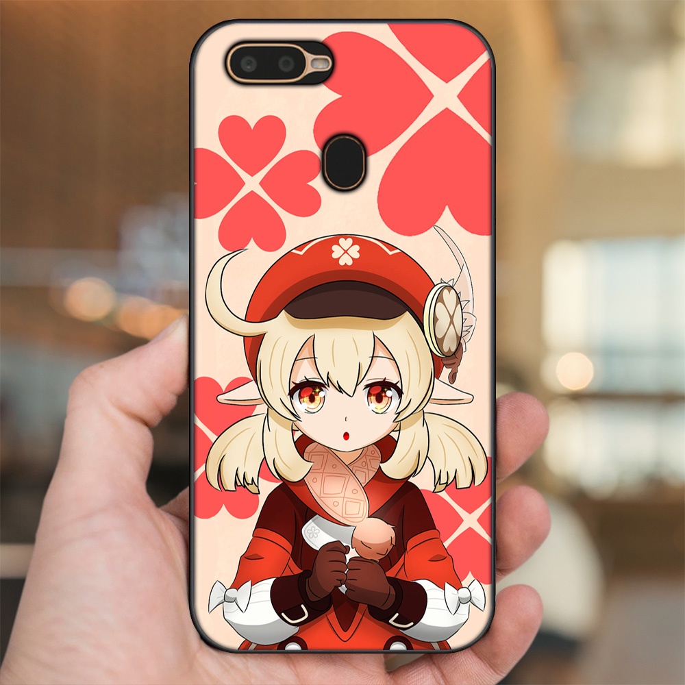 Ốp lưng Oppo A5S, A7, A12, F9 viền đen in hình Klee Genshin Impact