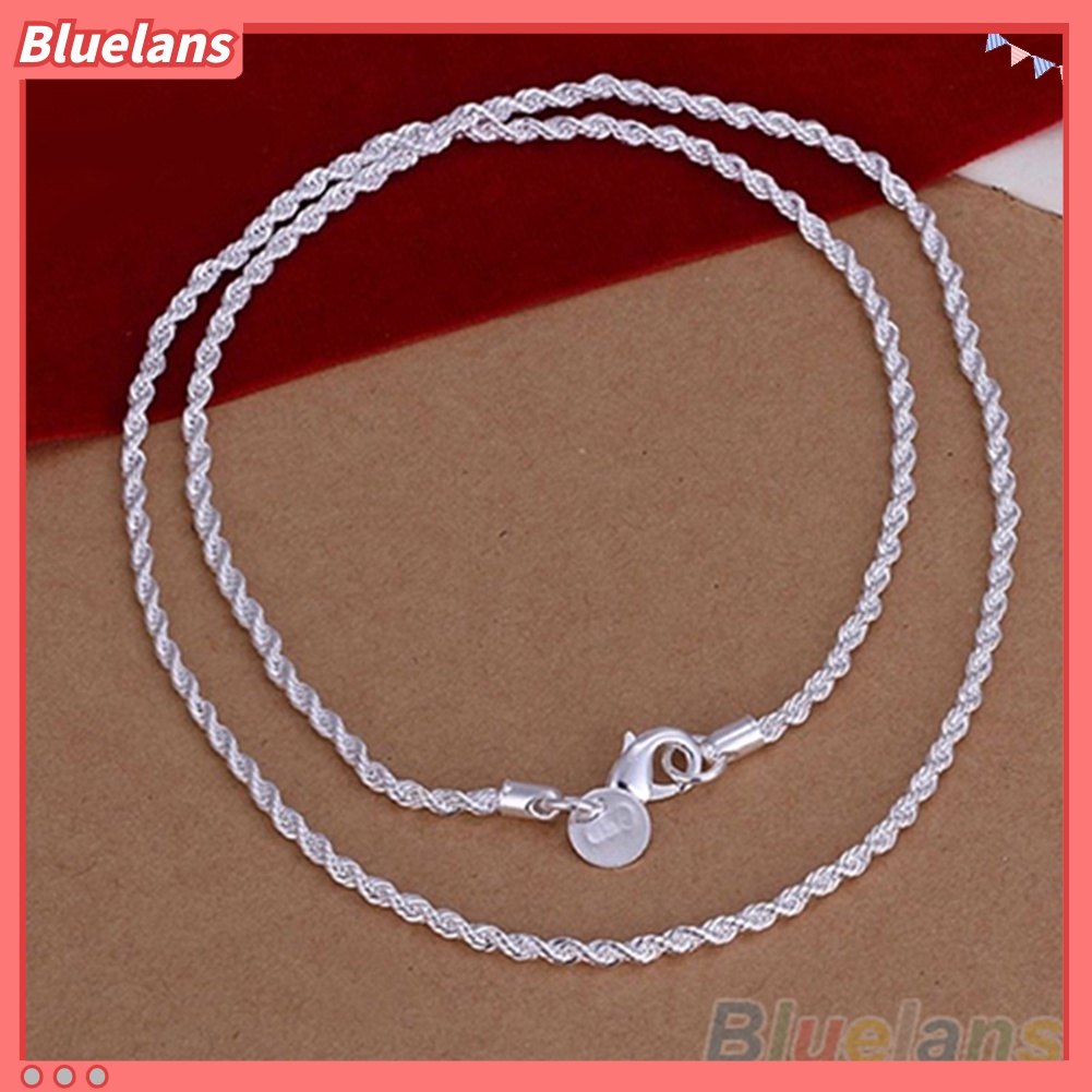 Dây chuyền mạ bạc dạng xoắn thời trang cá tính 2mm