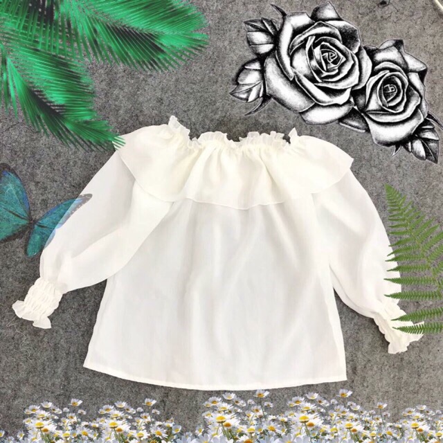 ÁO BẸT VAI TRẮNG ĐI BIỂN / ÁO ĐI BIỂN ẢNH THẬT / BỆT VAI M14