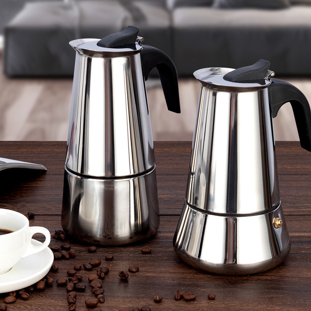 Multi-function Stainless Steel Coffee Pot Mocha Cafe Latte Stovetop Percolator