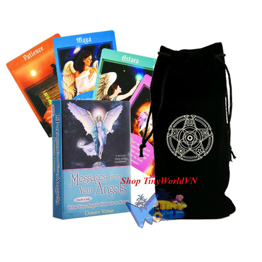 Combo Bộ Messages From Your Angels Cards Tarot H6 và Túi Nhung Đựng Tarot