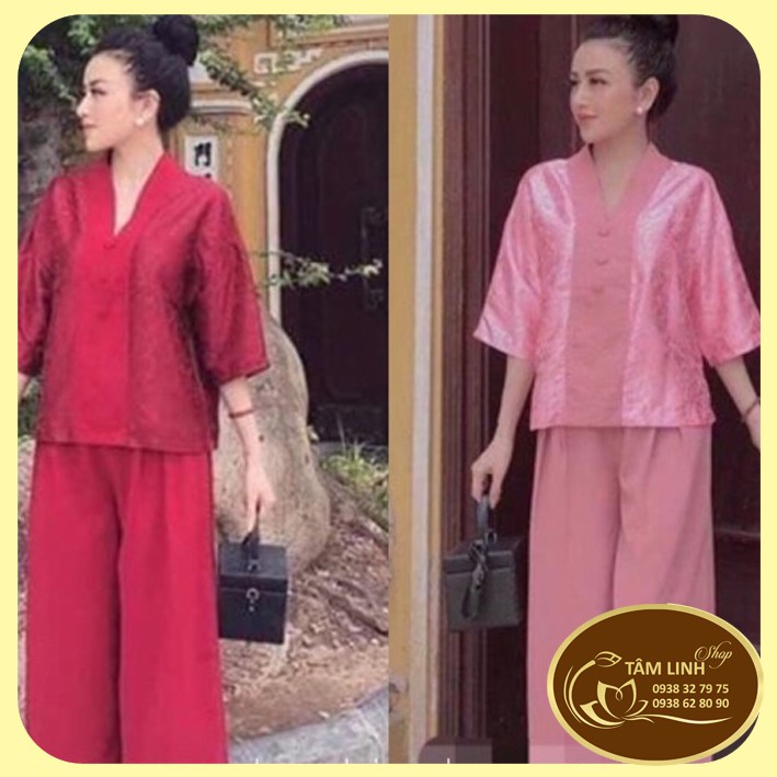 Đồ Lam Đi Chùa _Vải Gấm Mát