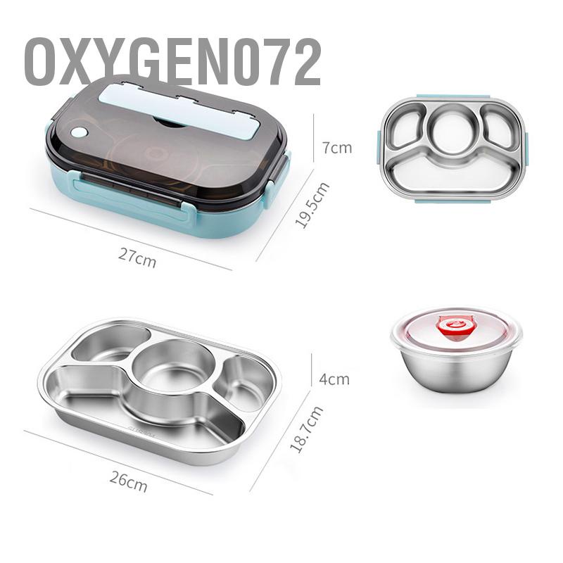Oxygen072 Hộp Cơm 4 Ngăn Đựng Thức Ăn Có Dung Tích Lớn Kèm Bát Súp Cho Văn Phòng Tại Nhà