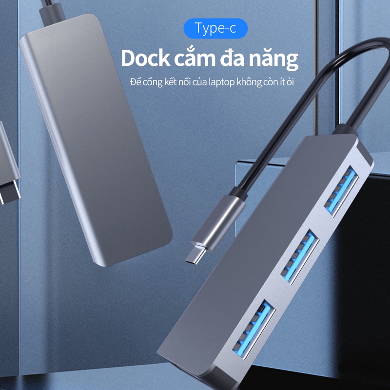 Dock sạc Hub PD Ethernet hub 4 trong 1 thích hợp cho Apple Macbook USB 4K HDMI cổng kết nối đa năng