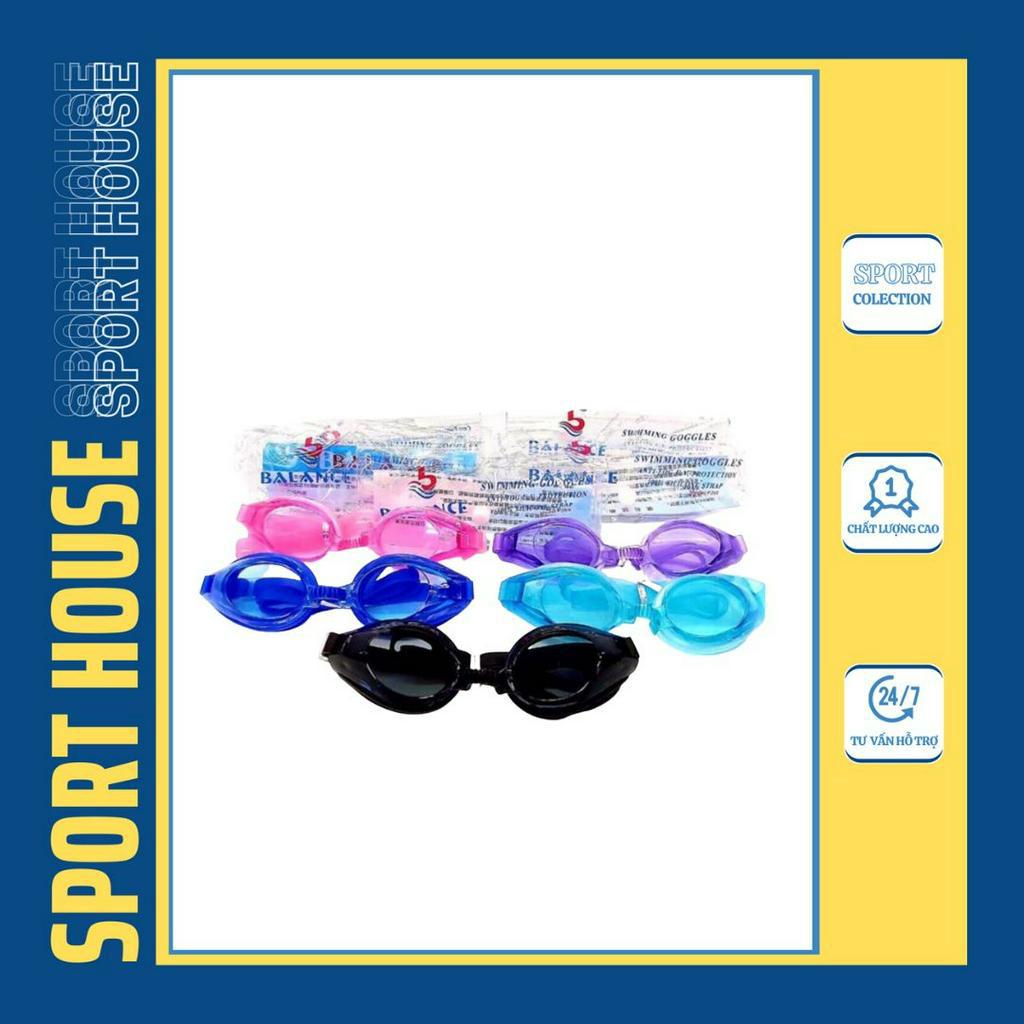 Kính bơi trẻ em Balance giá rẻ, kính nhựa abs có dây đeo điều chỉnh thoải mái có tặng kèm nút bịt tai giá rẻ