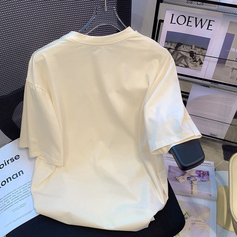 Áo Thun HIIXIIVI 100% cotton Tay Ngắn Cổ Tròn In Hình Hoàng Hôn Thời Trang Mùa Hè Phong Cách Hàn Quốc Dành Cho Nữ 2022