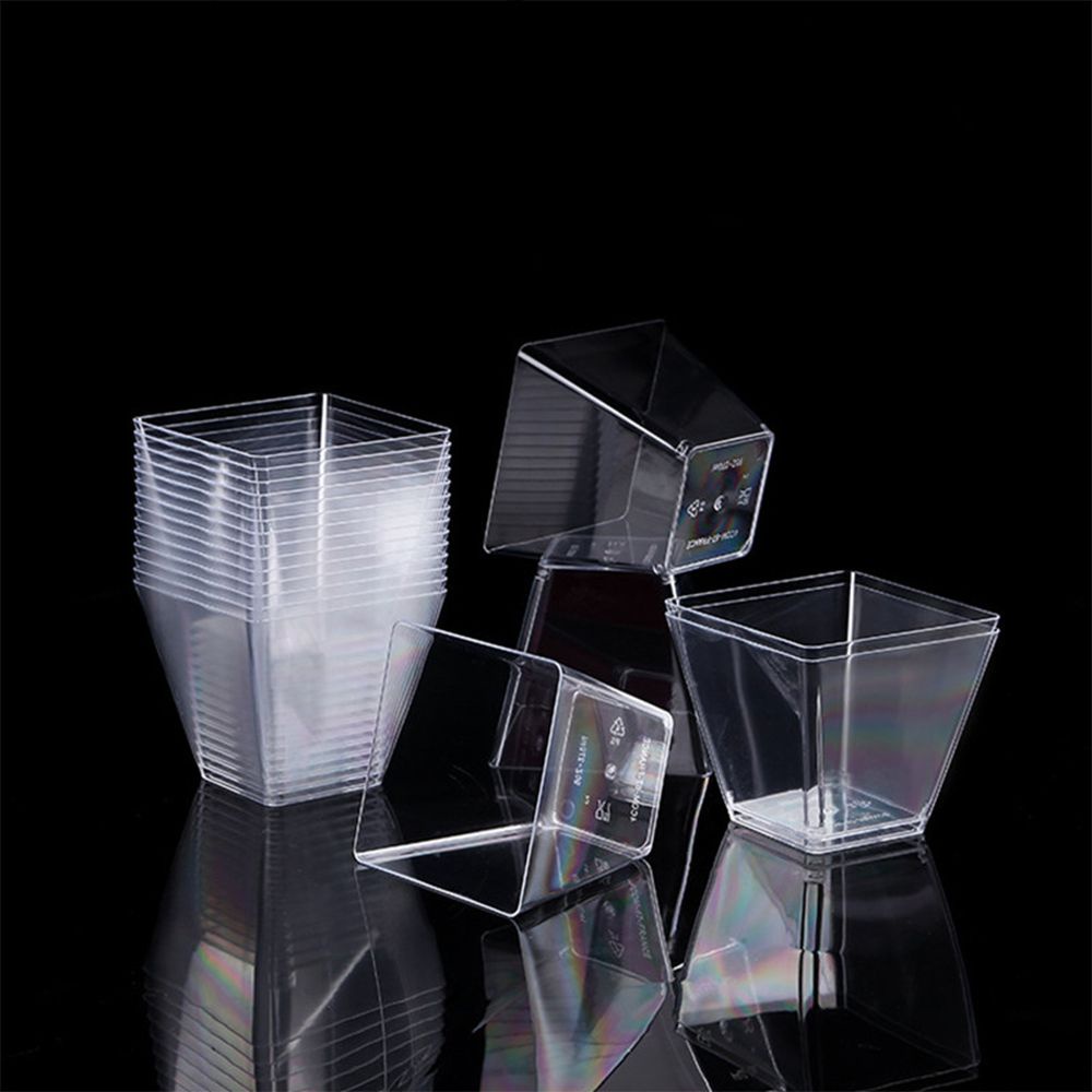 Set 10 / 30 / 50 Cốc Nhựa Trong Suốt Dùng Một Lần Làm Bánh Tráng Miệng Diy 60ml