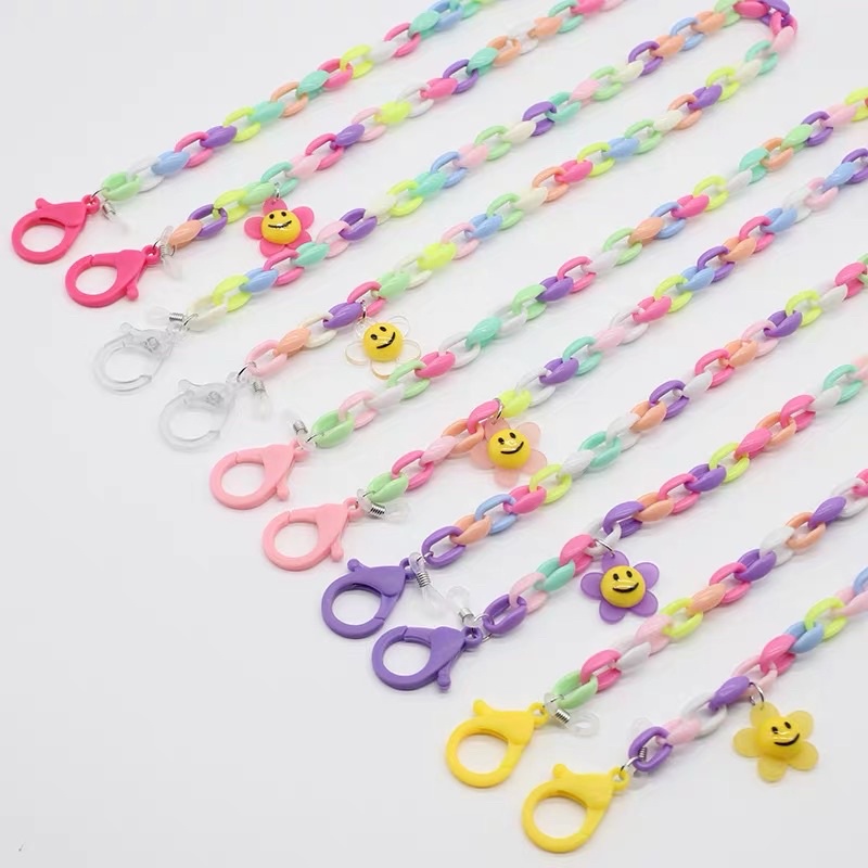 Dây đeo khẩu trang màu charm hoa cúc