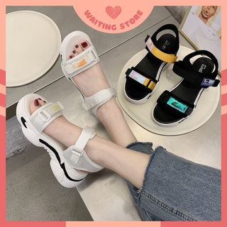 DÉP SANDAL NỮ Hàn Quốc dáng thể thao quai ngang đế cao DSD05- ảnh thật sản phẩm ở cuối