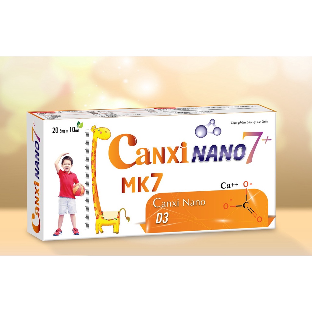 Hộp 20 ống Canxi nano 7+ MK7