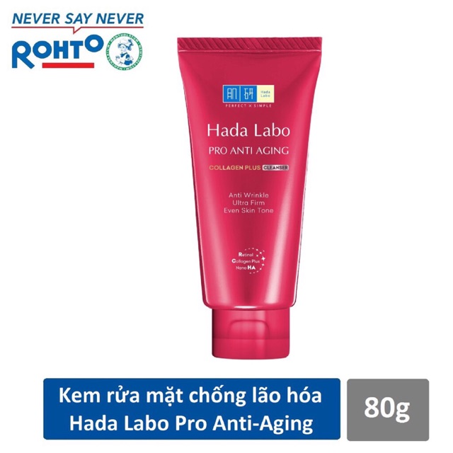 Kem rửa mặt chống lão hoá Hadalabo Pro Anti Aging 80g