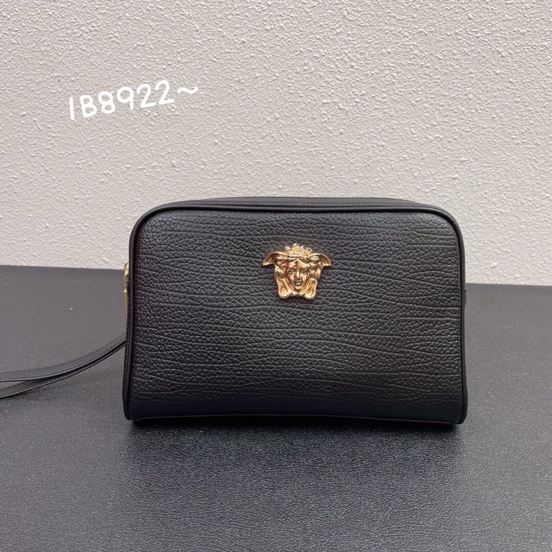 Clutch da thật cao cấp logo medusa thương hiệu Versace màu trơn ví cầm tay cho nam