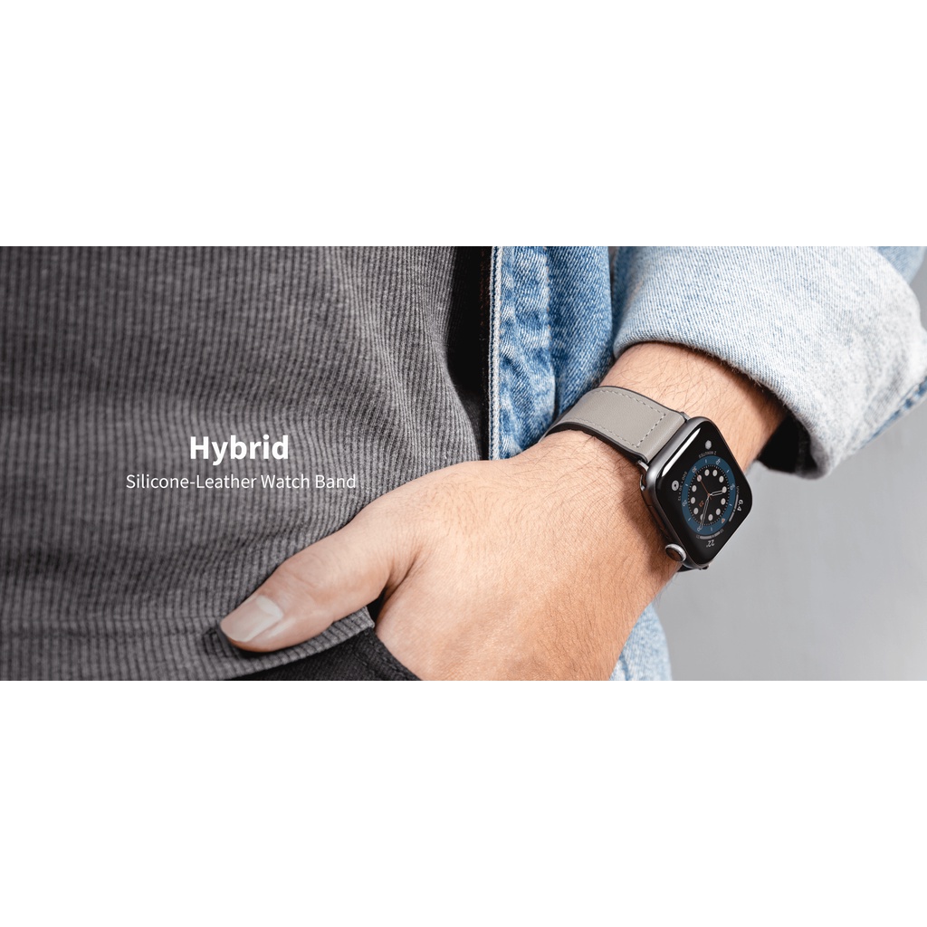 Dây đồng hồ SwitchasEy Hybrid Silicone-Leather Dành Cho Apple Watch Ultra, Apple Watch Series