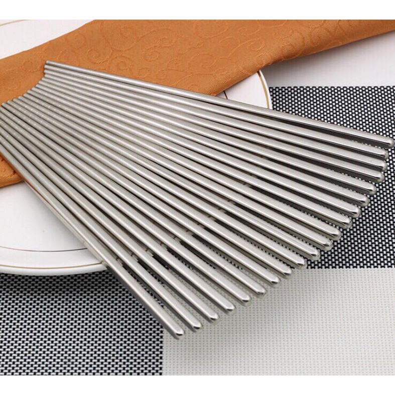 Bộ 10 đôi đũa inox tròn Hàn Quốc