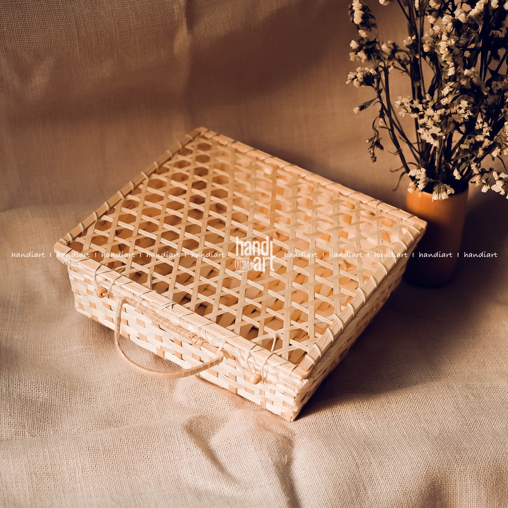 Hộp quà tre đan-hộp tre vuông - Woven bamboo box