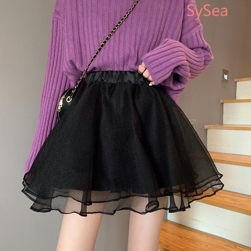 Chân Váy Lưng Cao Phối Lưới Thời Trang Mùa Hè Cho Phái Nữ