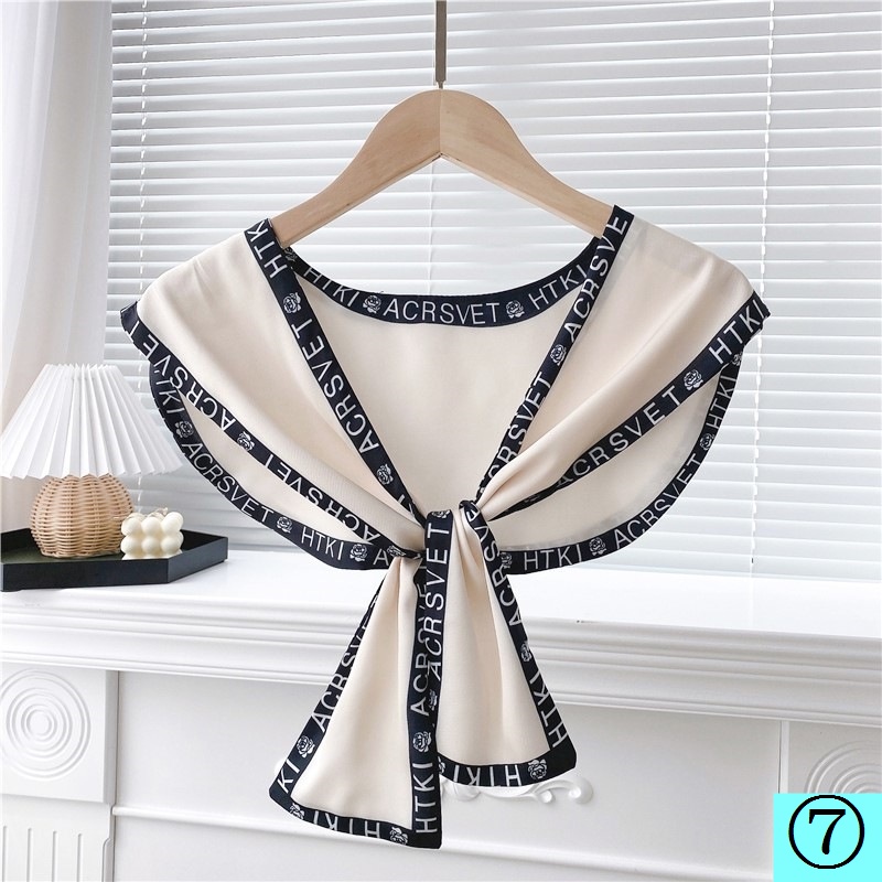 Áo Choàng Cổ Bằng Lụa Lạnh Thắt Nút Bảo Vệ Cổ Chống Nắng Phong Cách Hàn Quốc Thời Trang Xuân Hè Cho Nữ