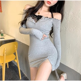 Váy body phối áo ren