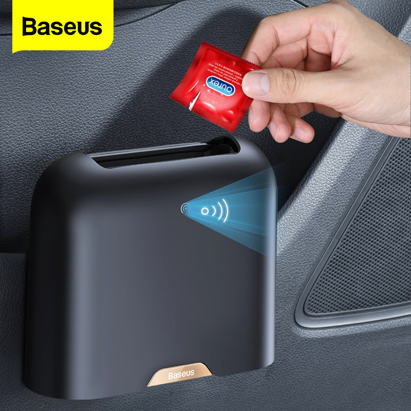 Baseus Electric Auto Car Trash Can Organizer Garbage Holder Smart Sensing Lid Opening