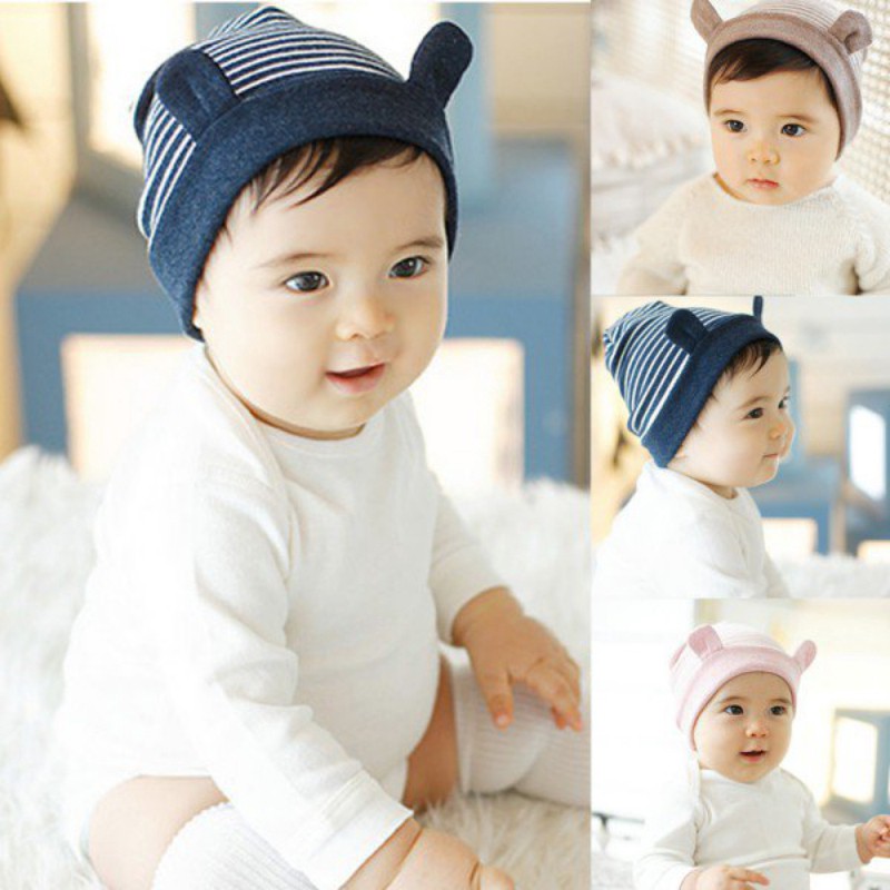 Mũ beanie cotton giữ ấm dành cho trẻ em