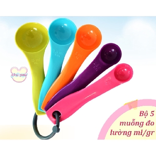 BỘ 5 MUỖNG ĐO LƯỜNG GR/ML