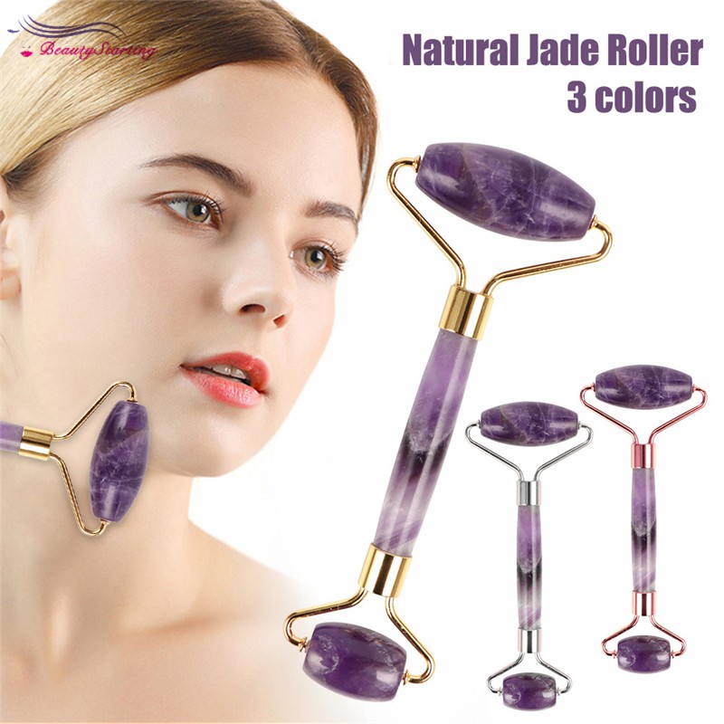 [Hàng mới về] Cây Lăn Mát Xa Bằng Đá Ngọc Bích Màu Tím