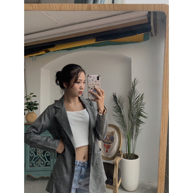 [EVACICI] Áo khoác dạ 2 lớp, 1 cúc. Áo Blazer 2 lớp Hàn Quốc | BigBuy360 - bigbuy360.vn