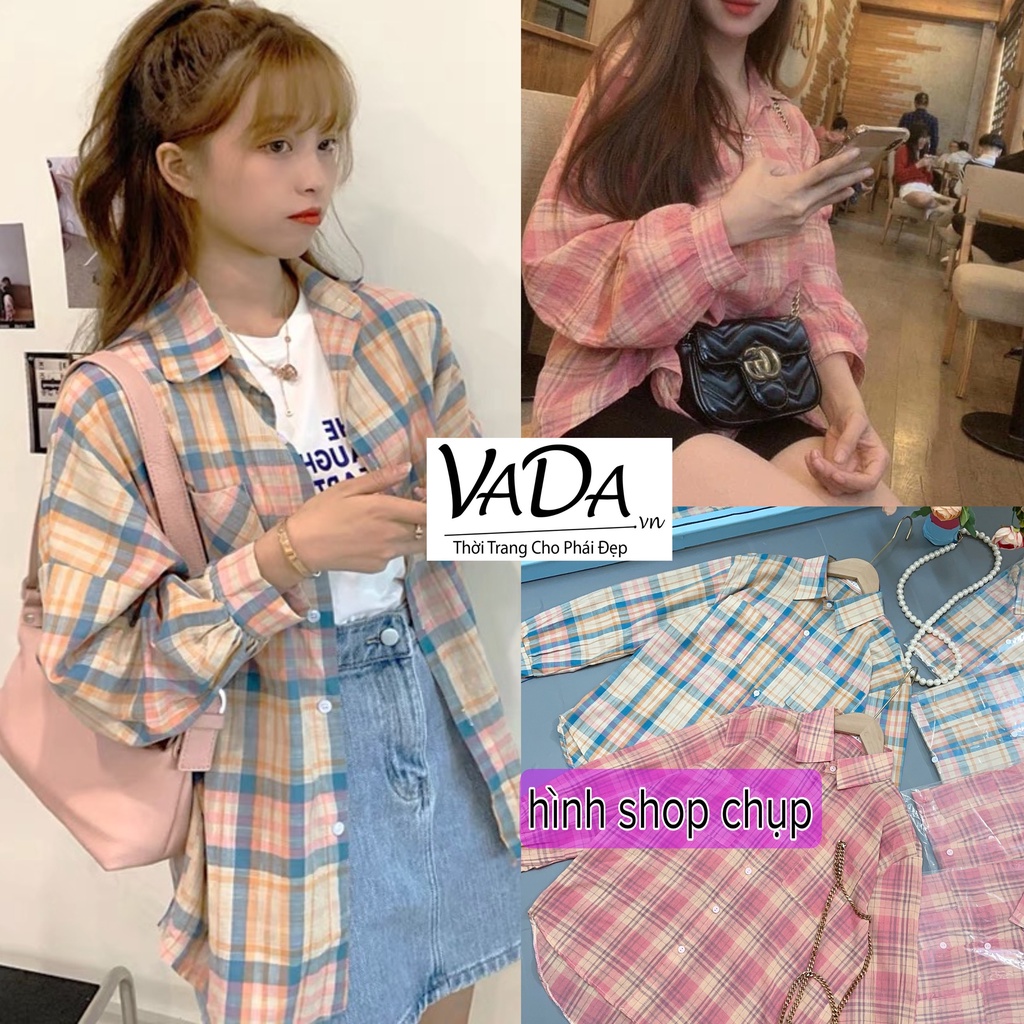 Áo sơ mi tay dài sọc sắc màu đi làm , đi chơi  phối gì cũng xinh -Thời Trang VADA (SỌC) | BigBuy360 - bigbuy360.vn