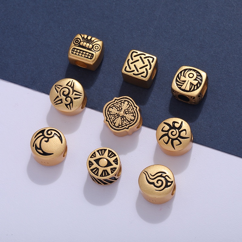 Việt Nam Mắt Màu Vàng Đen Bảo Quản Mạnh Mẽ Hạt Charm of Life Lỗ Thẳng Thủ Công diy